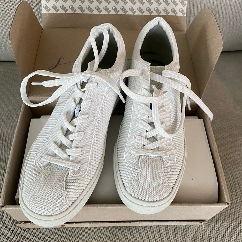 Rothy’s bright white lace ups. Size 7